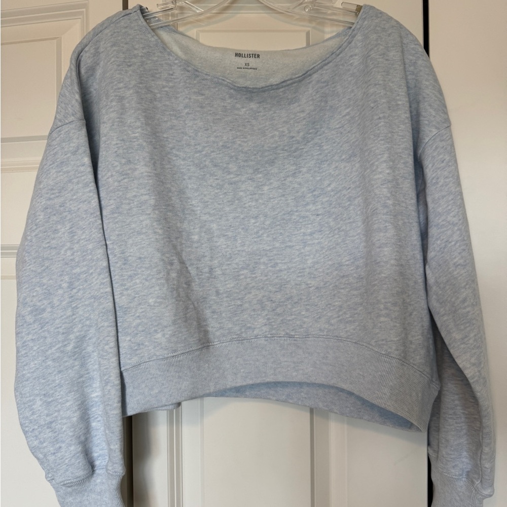 Hollister Women's XS Sweatshirt Blue Off-the-Shoulder Oversized New with Tags